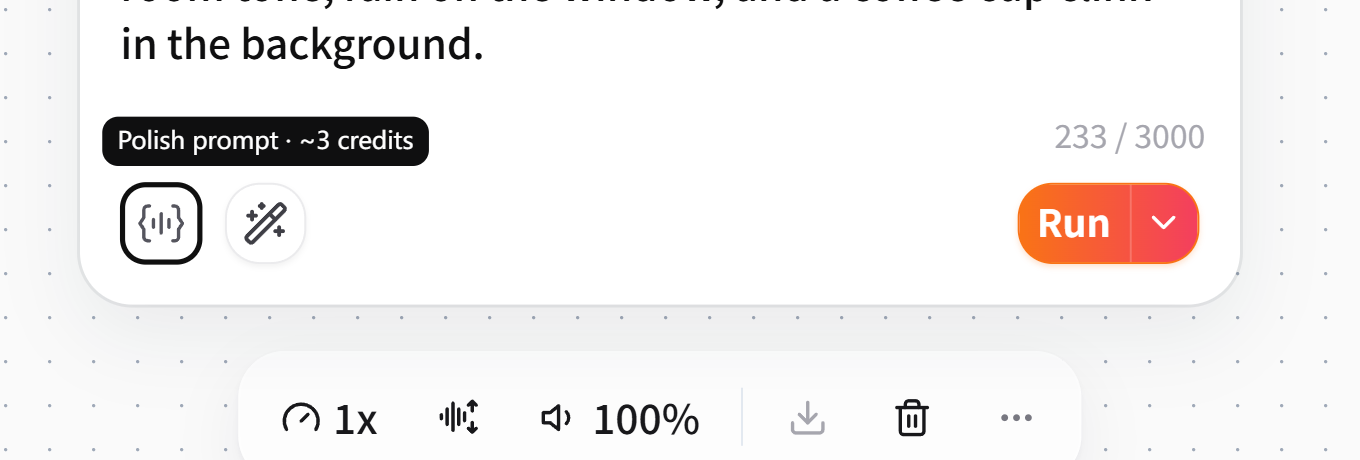 Screenshot of FlowWall AI tutorial: Polish prompt and estimated points