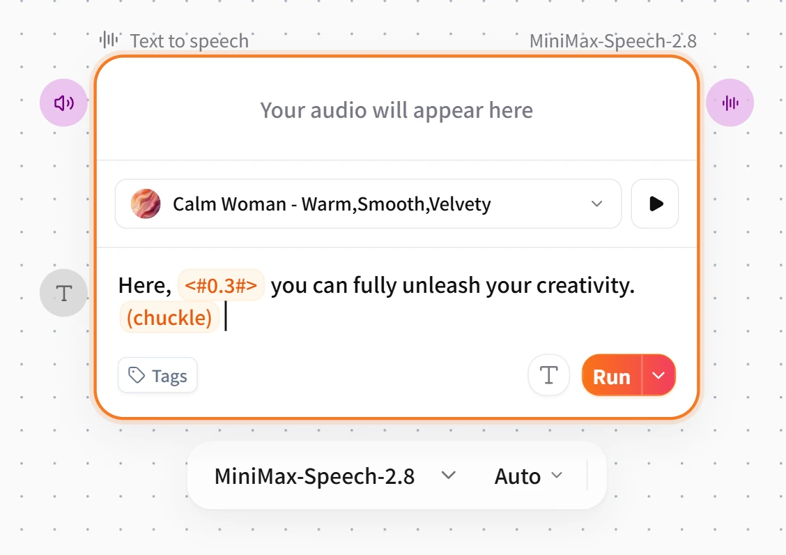 FlowWall AI tutorial screenshot: MiniMax label usage example