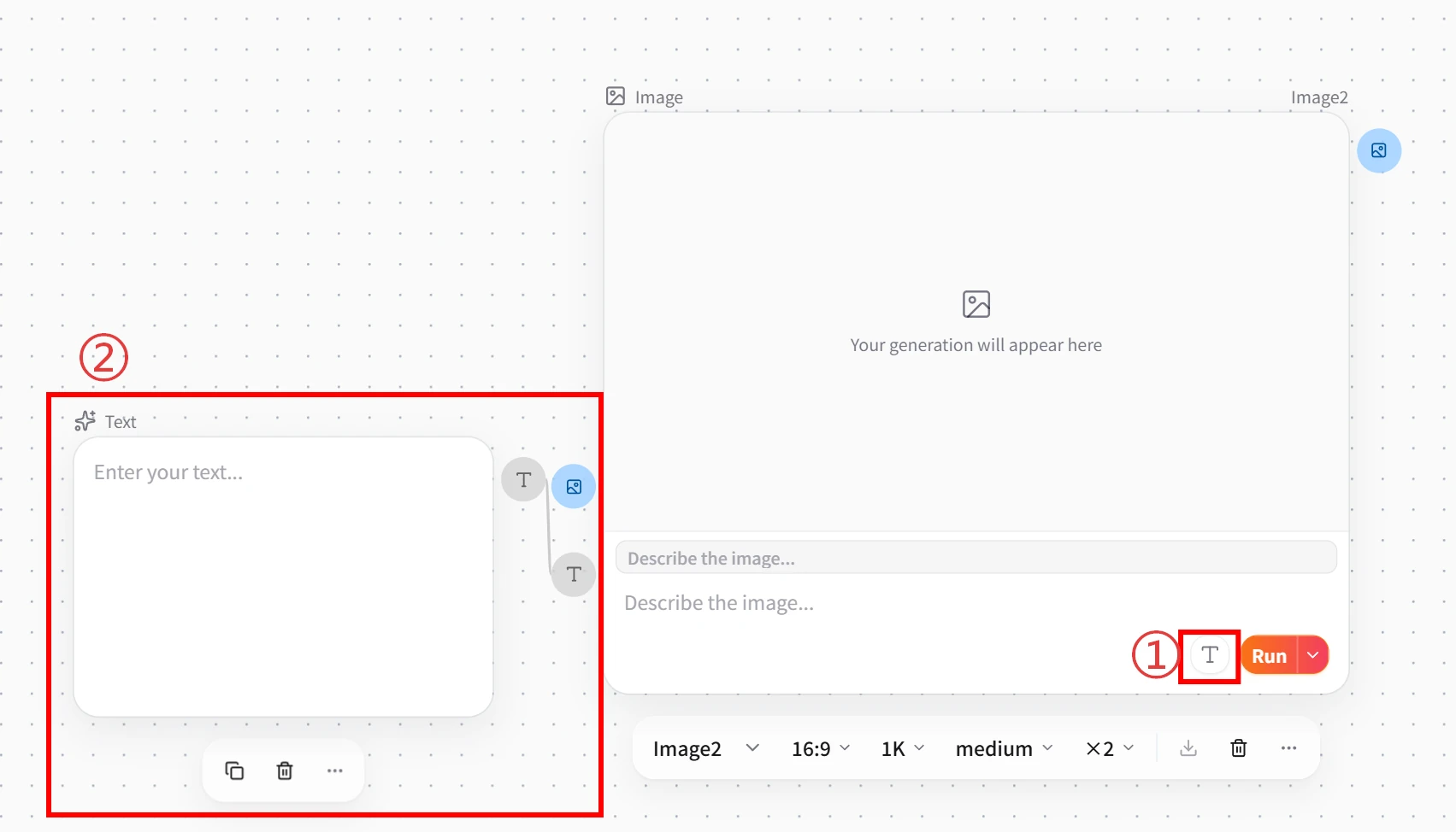 Screenshot of FlowWall AI tutorial: quickly add and automatically connect text nodes