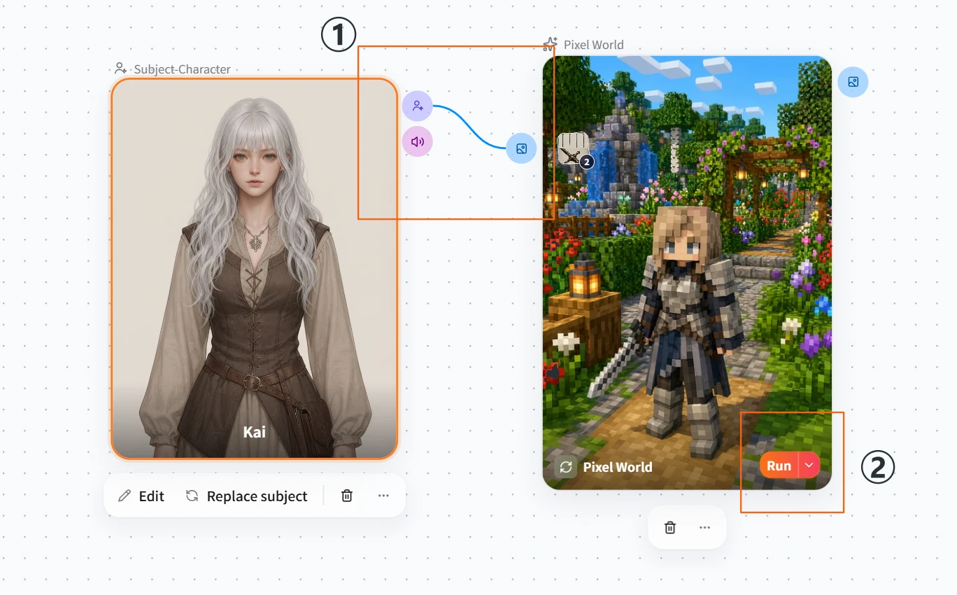 Screenshot of FlowWall AI tutorial: supplement the template input and run it
