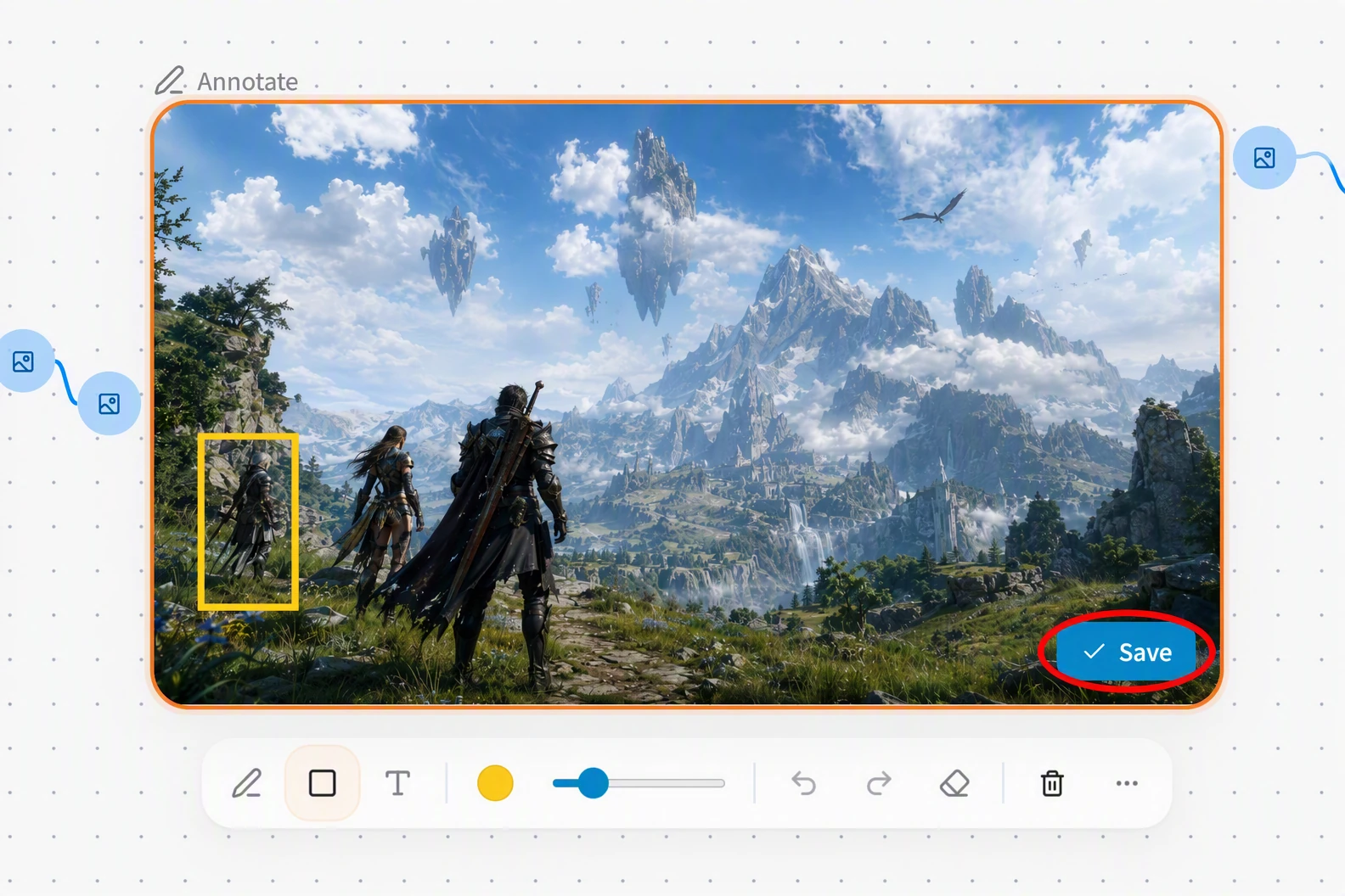 Screenshot of FlowWall AI tutorial: saving annotation results