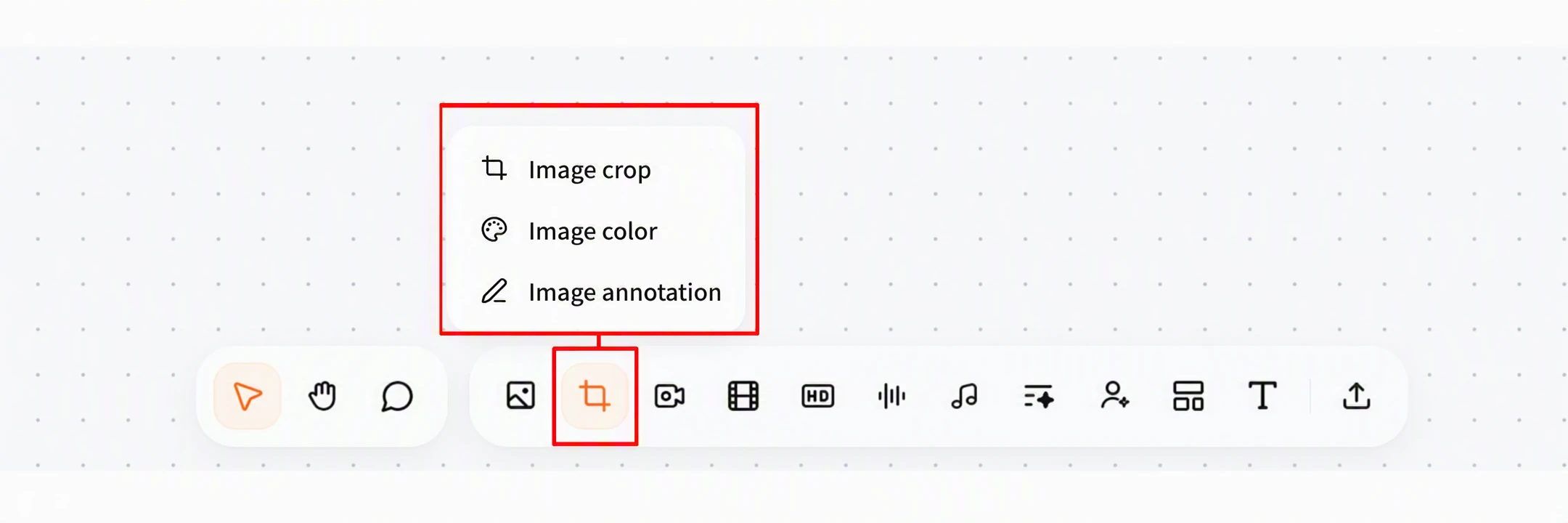 Screenshot of FlowWall AI tutorial: Open Image editing function menu