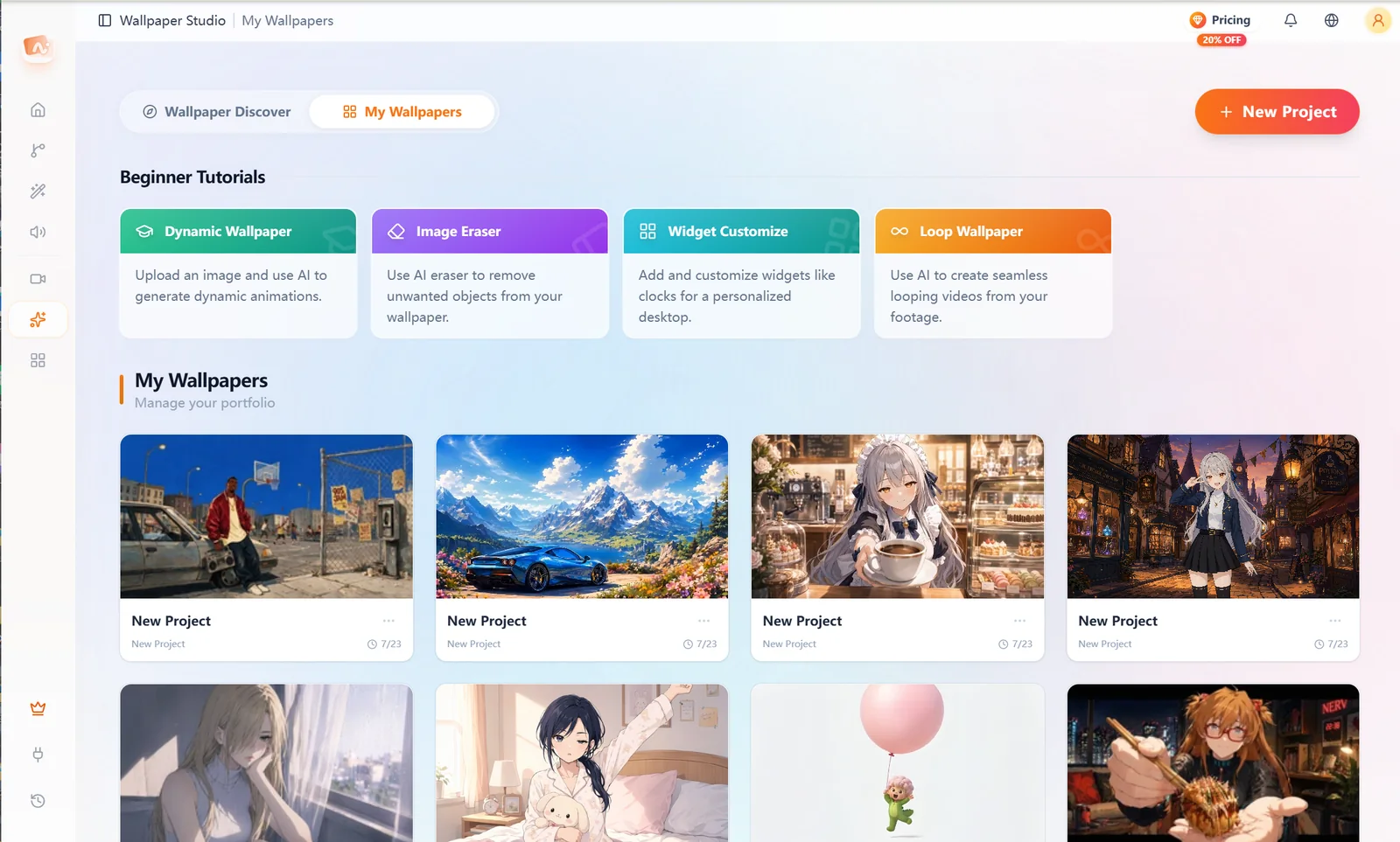 Getting started with Wallpaper Studio and existing wallpaper projects