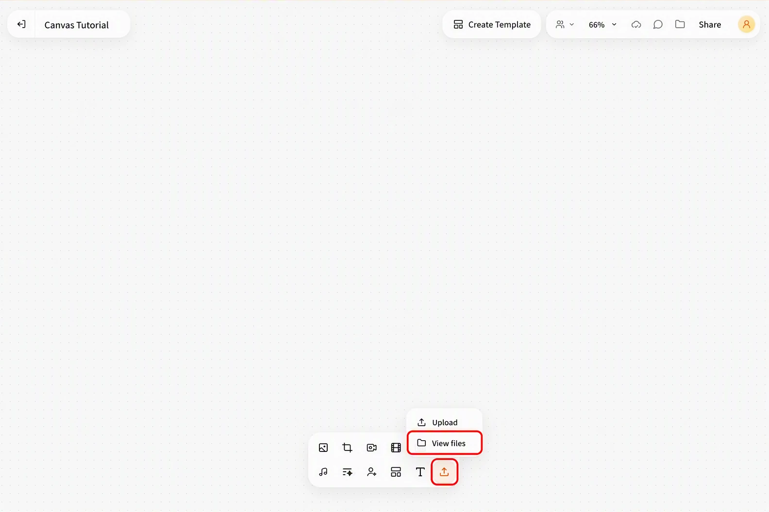 Screenshot of FlowWall AI tutorial: Click "Add Media" to open the asset library