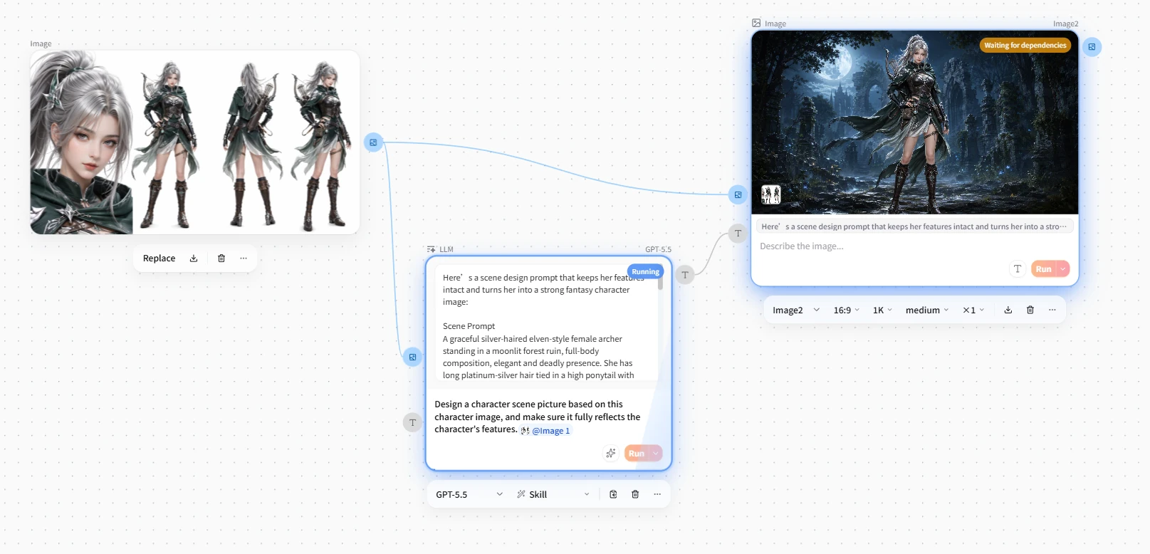 FlowWall AI tutorial screenshot: "Run from here": continue running from the current node