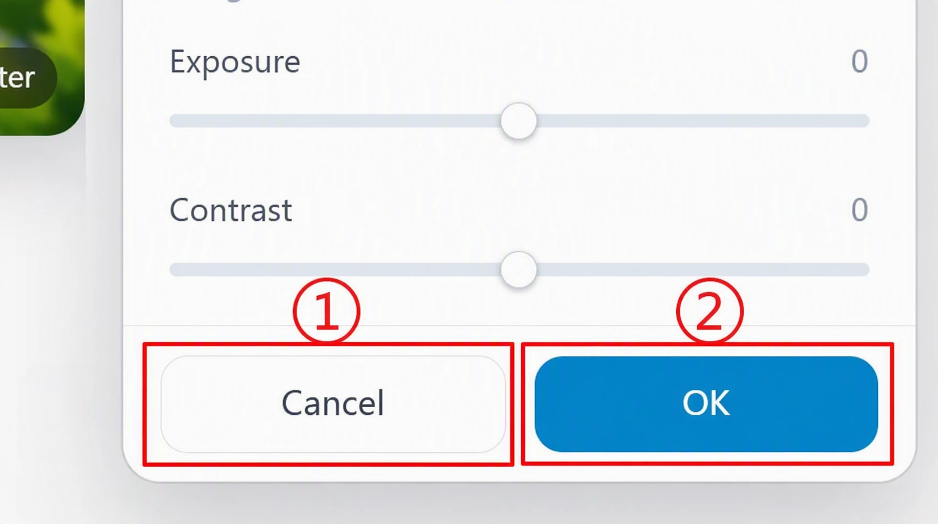 FlowWall AI tutorial screenshot: save or cancel color correction