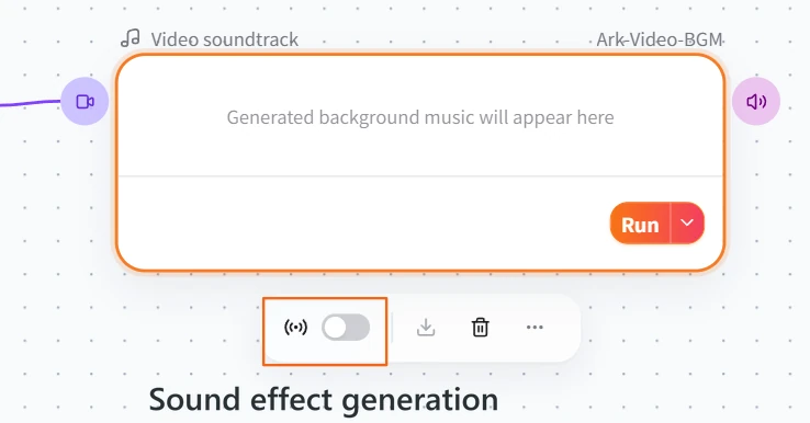 Screenshot of FlowWall AI tutorial: turning on video sound effect generation
