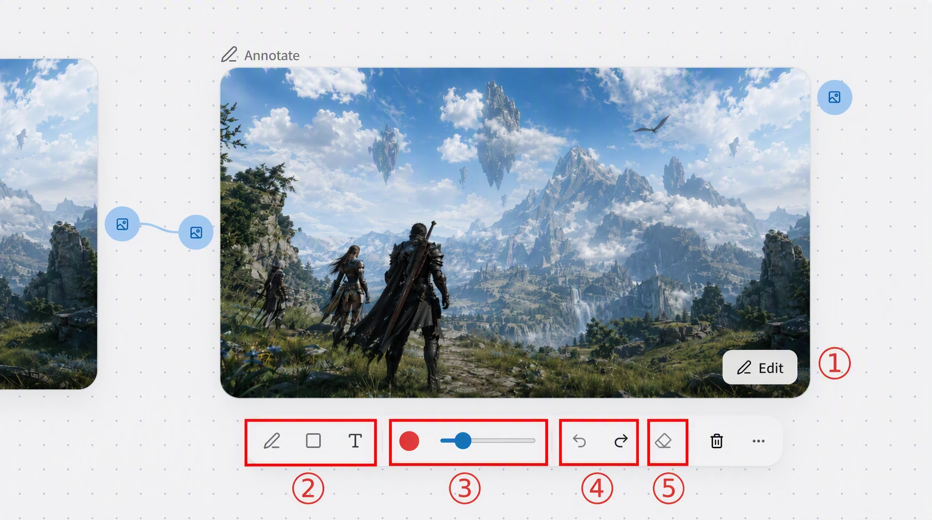FlowWall AI tutorial screenshot: Image annotation tool